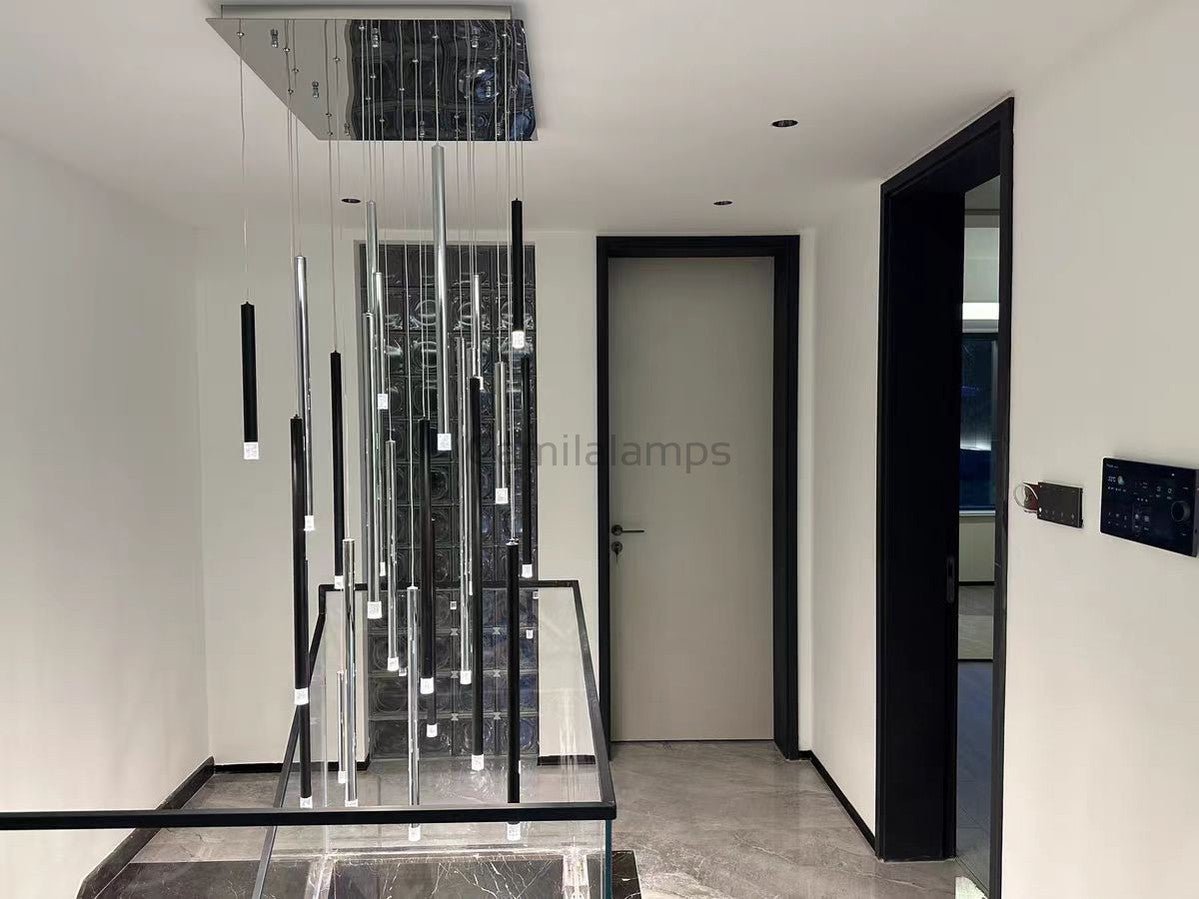 Bellini Round Metal Tubular Pendant Light Chandelier - Camilalamps - STPL14 - RD - 12