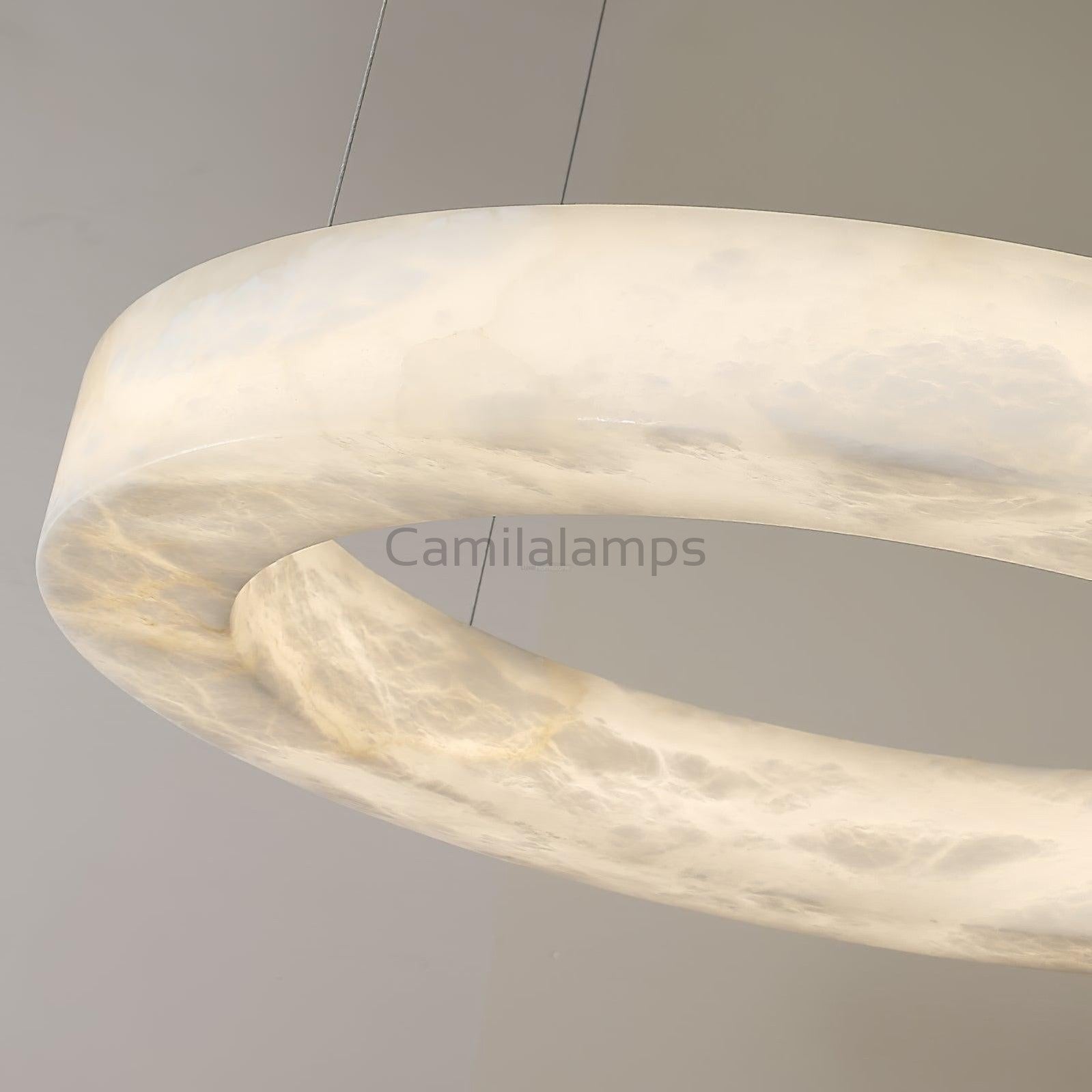 Marika Alabaster Ring Chandelier - Camilalamps - Marik - 1662 - 3 Rin - Brass - Warm - 11
