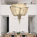 Valeria Aluminum Double - Layer Aluminum Chain Tassel Chandelier - Camilalamps - CAM - VA - 19