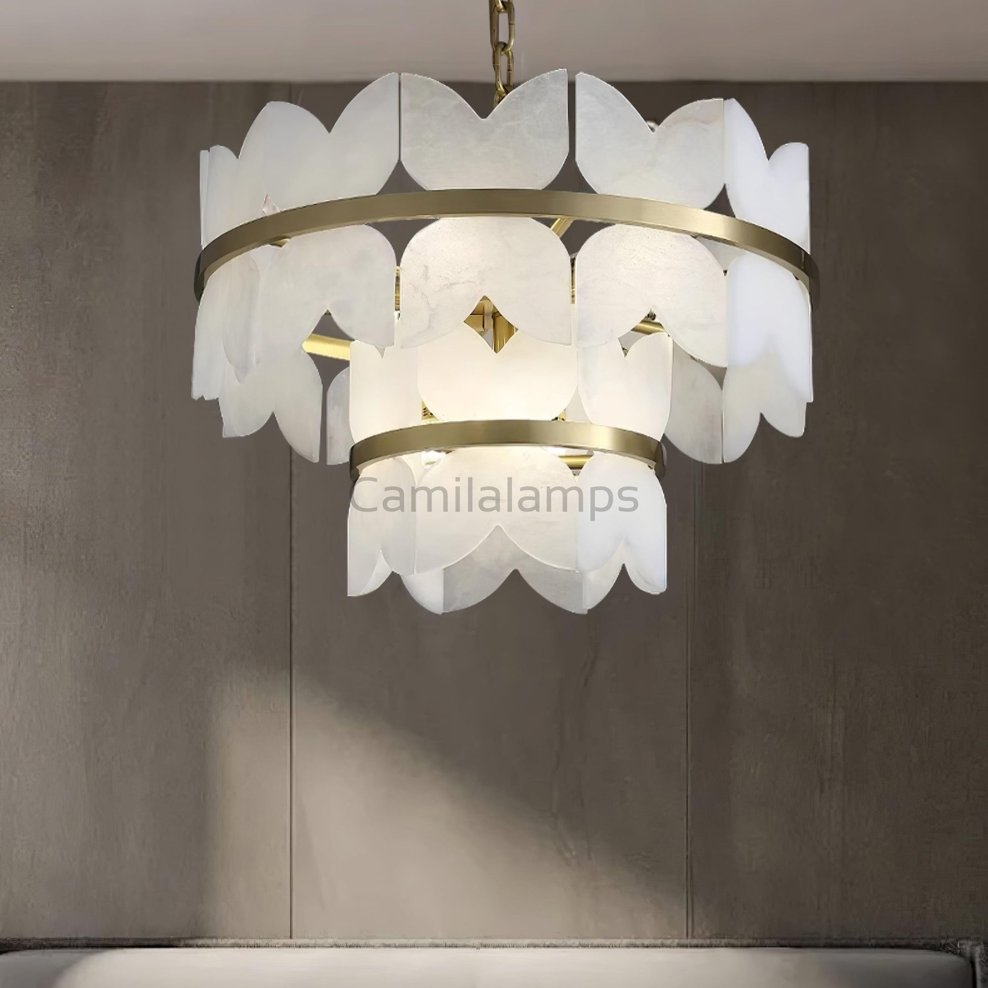 Alabaster Cloudscape Chandelier with 1/2 layer - Camilalamps - Alaba - 1709 - 3 lay - 7