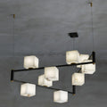 Alabaster Square Box Chandelier with 4/5/6/8/9 heads - Camilalamps - Alaba - 1635 - 9 Hea - Brass - 5
