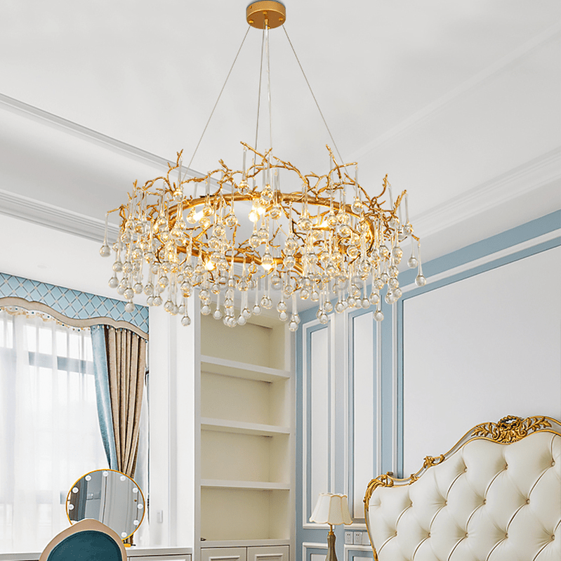 Avis Clear Crystal Ring Branch Chandelier - Camilalamps - ILM0581