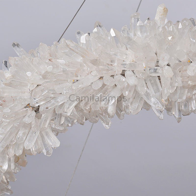 Round Luxury Rock Crystal Chandelier 32" D - Camilalamps - SID - 1001