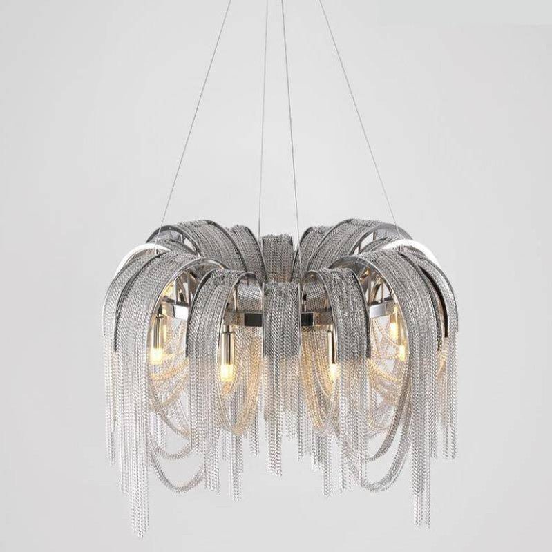 Cadena Aluminum Chain Tassel Chandelier - Camilalamps - 1138 - 1