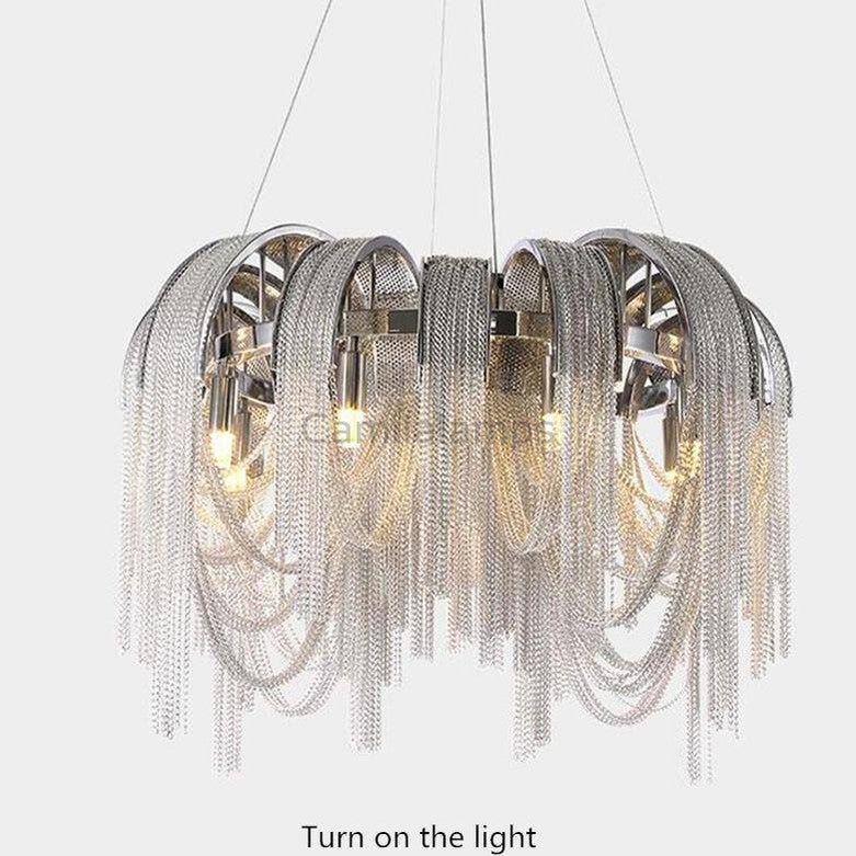 Cadena Aluminum Chain Tassel Chandelier - Camilalamps - 1138 - 1