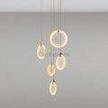 Queenie marble disc Long Round chandelier For Loft - Camilalamps - QUENNIE - 1
