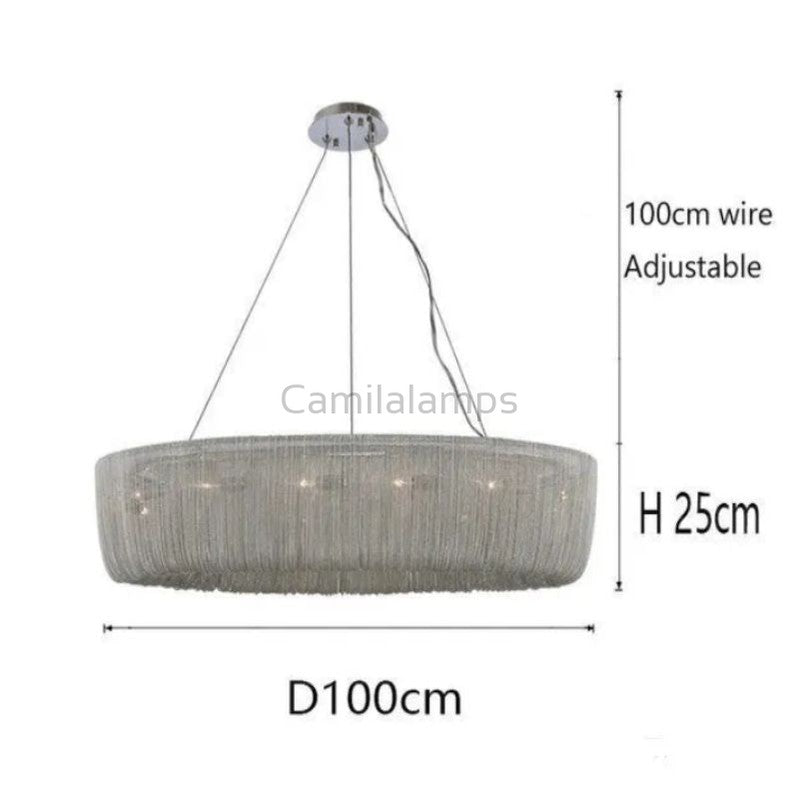 Cadenas Aluminum Chain Tassel Chandelier - Camilalamps - OL - AL1122 - C1950