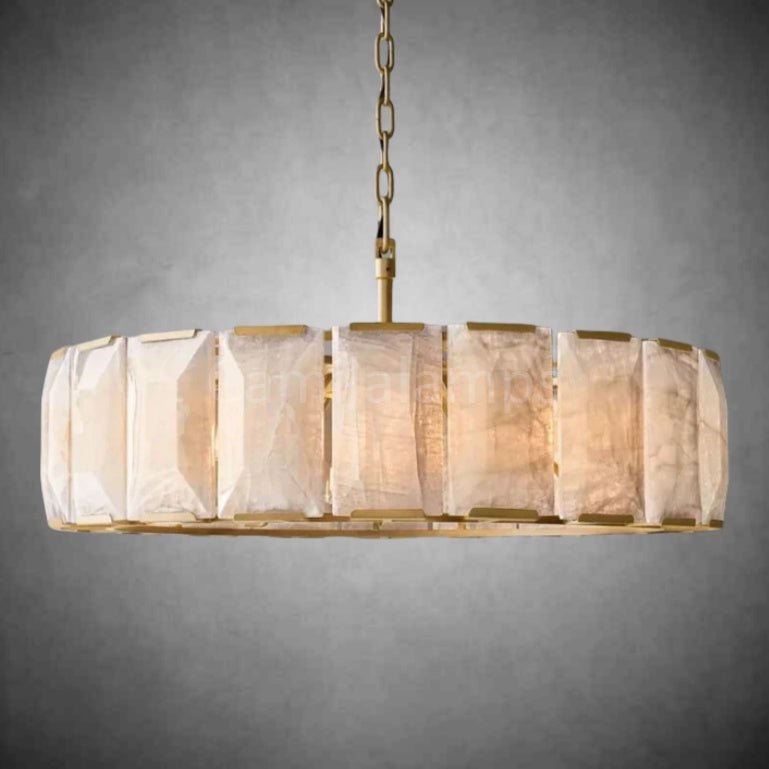Harlow Calcite Round Chandelier - Camilalamps - QWE - 90