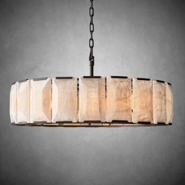 Harlow Calcite Round Chandelier - Camilalamps - QWE - 90