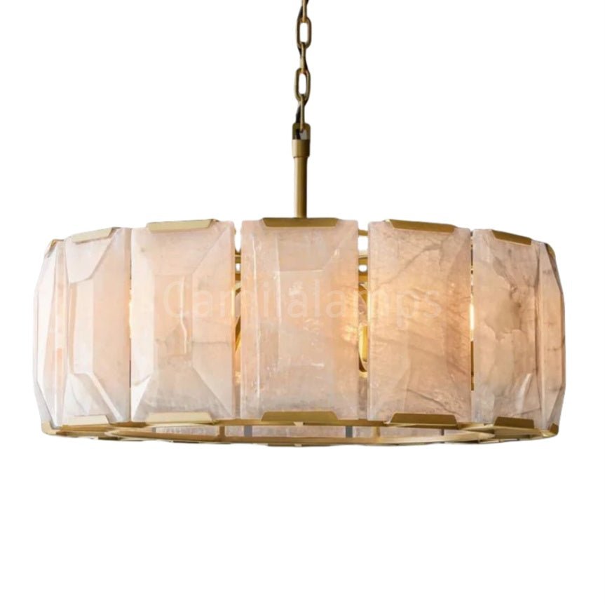 Harlow Calcite Round Chandelier - Camilalamps - CA - AA000801