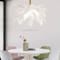 Art Deco Colorized Feather Brass Branch Chandelier - Camilalamps - ILM0505