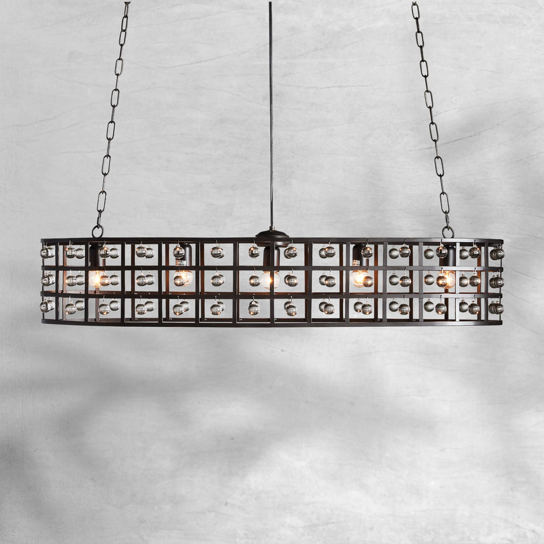 La Cage 5 - Light Oval Chandelier - Camilalamps - CA - 636H412