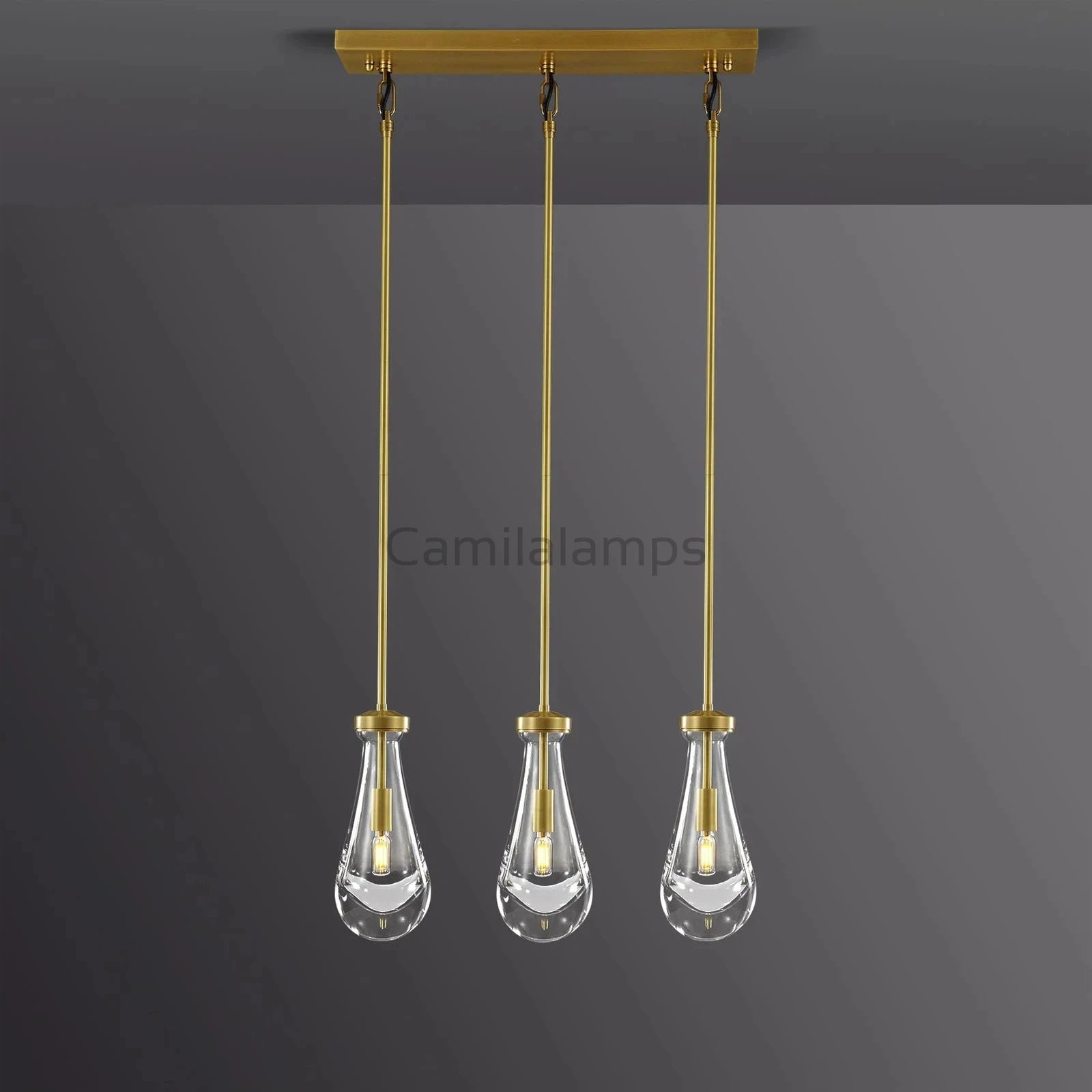 Raindrop 3 - Light Rod Rectangular Chandelier - Camilalamps - CA - RA2023 - C1241