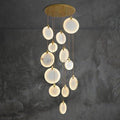 Queenie marble disc Long Round chandelier For Loft - Camilalamps - QUENNIE - 1