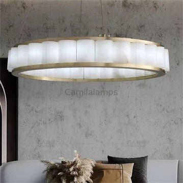 Winnie marble Copper Round chandelier 23" 30" 40" - Camilalamps - WIN - 3