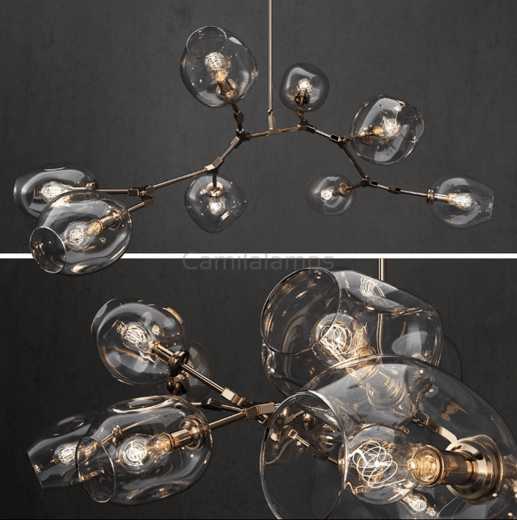 Covington Horizontal White Globe Branching Bubble Chandelier - Camilalamps - CNVW - 4