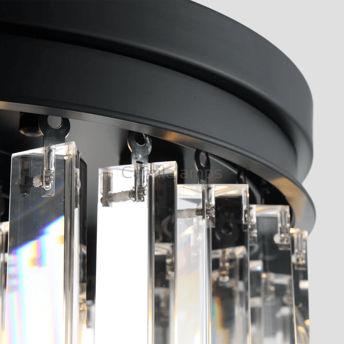 Falria Multi - Tier Clear/Smoke Crystal Round Chandelier - Camilalamps - CA - LI2024 - C5681