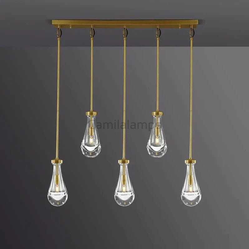 Raindrop 5 - Light Rod Rectangular Chandelier - Camilalamps - CA - RA2023 - C1253