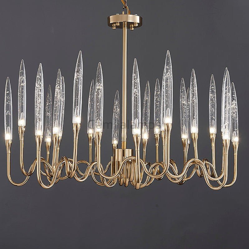 8141R Brass Glass chandelier - Camilalamps - CA - K1053
