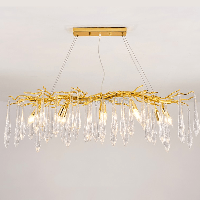 Agnes Aluminum Branch Crystal Chandelier For Dining Room - Camilalamps - ILM0600