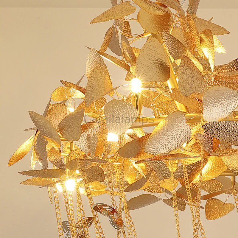 Della Modern Gold Leaf Living Room Chandelier - Camilalamps - ILM1017