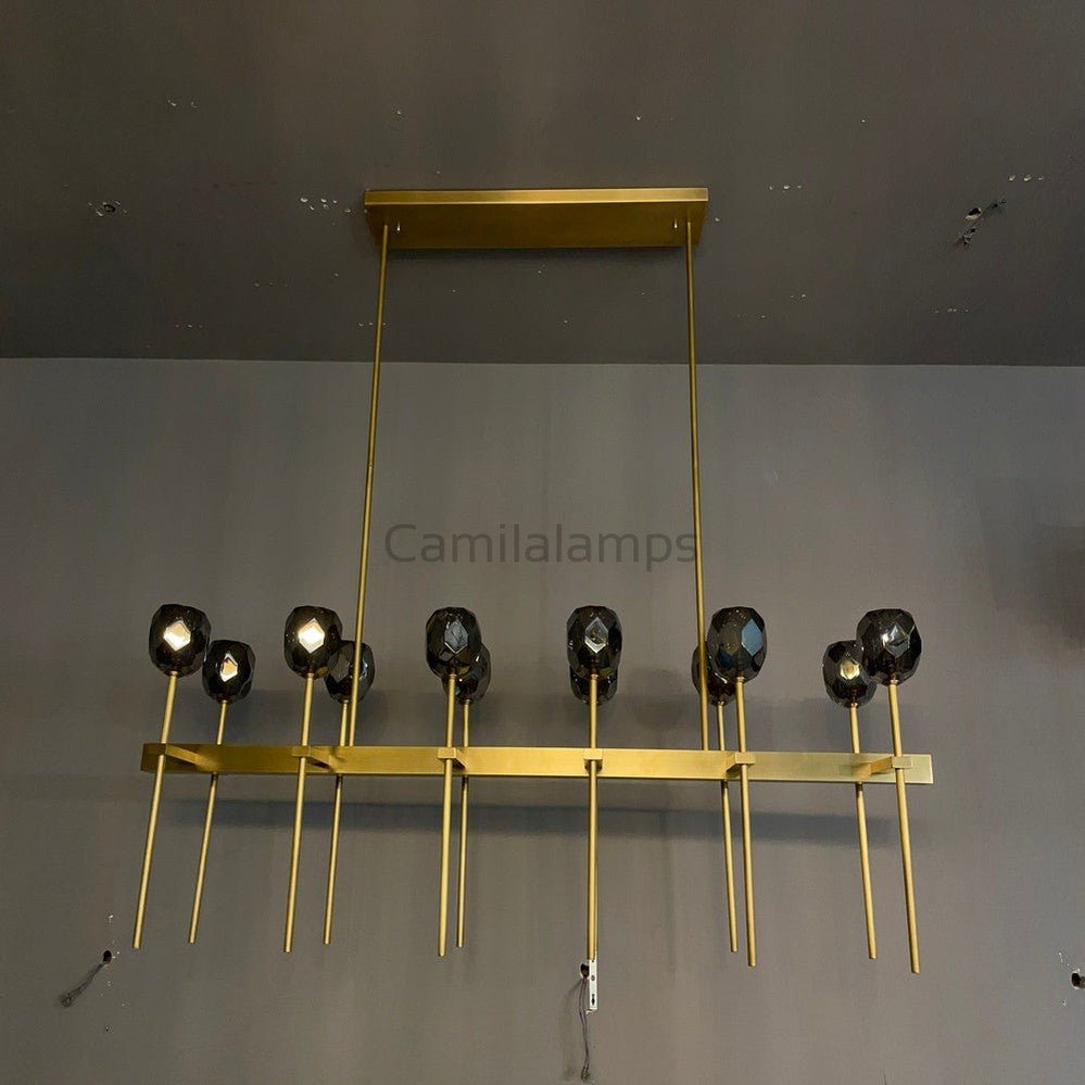 Bille Clear Cristal Linear Chandelier 48" - Camilalamps - CA10058