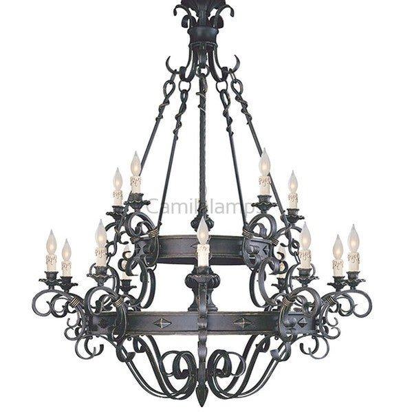 Vintage Iron Simple Candle Art Chandelier for Living Room / Villa / Stairs - Camilalamps - CA - X - 063