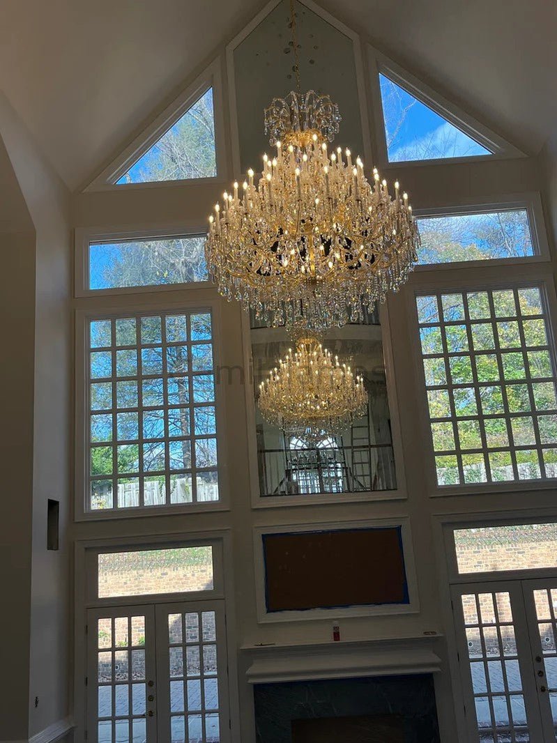 Empire candlestick Royal Crystal chandelier 60” - Camilalamps - EMP - 1