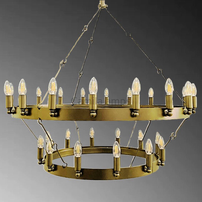 Camina Vintage Filament Two - tier Chandelier38''D 50''D 63''D 73''D - Camilalamps - CA - DL - KA009