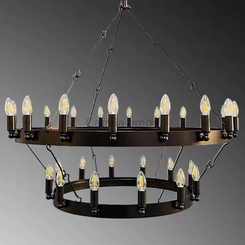 Camina Vintage Filament Two - tier Chandelier38''D 50''D 63''D 73''D - Camilalamps - CA - DL - KA009