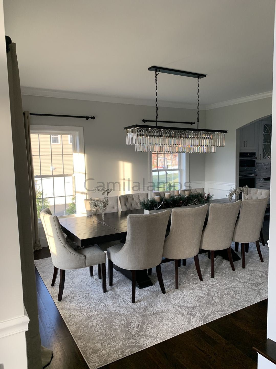 1920s Odaon Art Deco Rectangular Chandelier 40''49"59''72'' - Camilalamps - CA - AR2023 - R0447