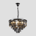 Falria Multi - Tier Clear/Smoke Crystal Round Chandelier - Camilalamps - CA - LI2024 - C5688