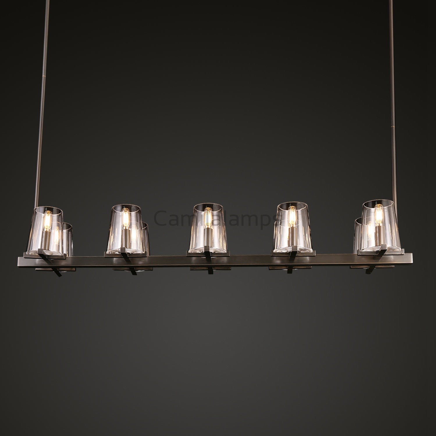 Paricia Glass Linear Chandelier 49", 60” - Camilalamps - CAM1584