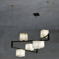 Alabaster Square Box Chandelier with 4/5/6/8/9 heads - Camilalamps - Alaba - 1635 - 6 Hea - Brass - 3