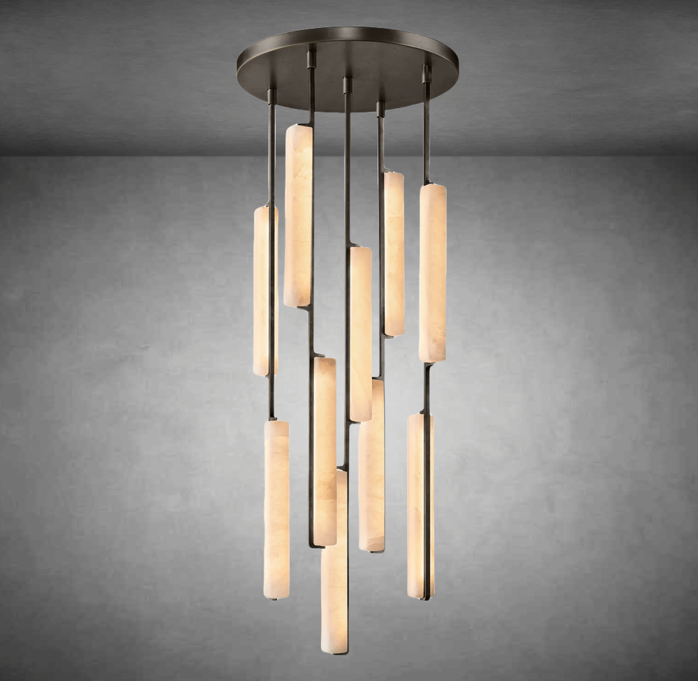 Aurivox Alabaster Round Chandelier - Camilalamps - CA - CH - 3121