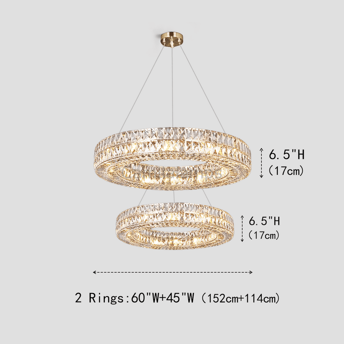 Aster Halo Crystal Multi - Tier Ring Chandelier - Camilalamps - CA - LI2024 - C5562