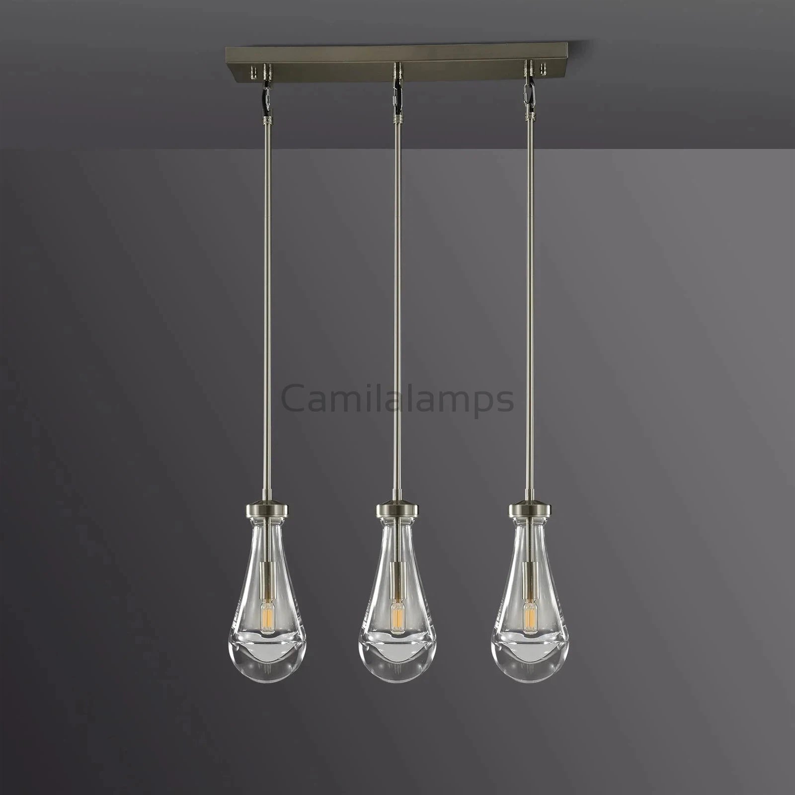 Raindrop 3 - Light Rod Rectangular Chandelier - Camilalamps - CA - RA2023 - C1243