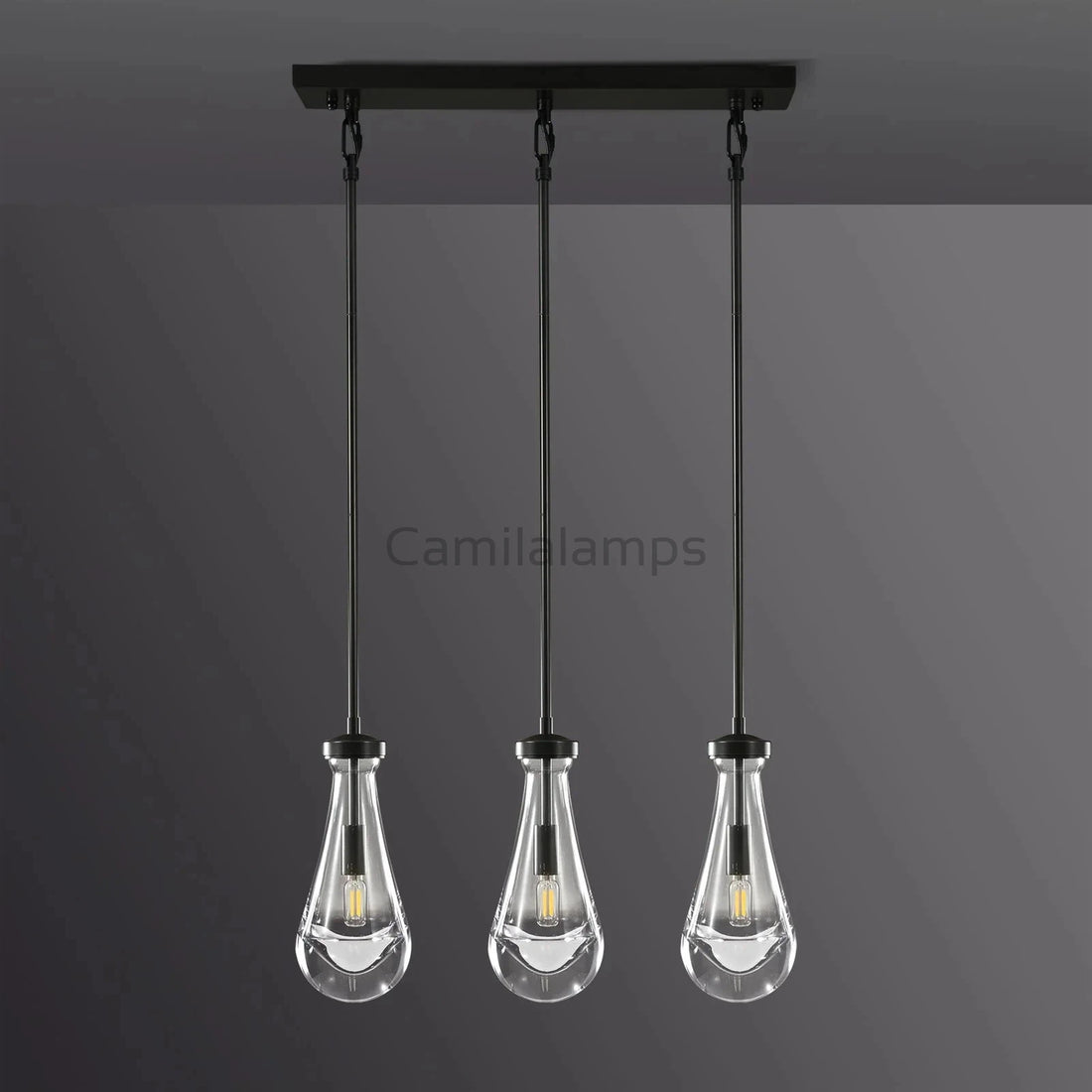 Raindrop 3 - Light Rod Rectangular Chandelier - Camilalamps - CA - RA2023 - C1241