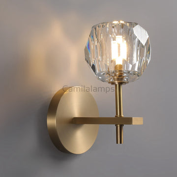 Bille De Clear Crystal Ball Wall Sconce 9"H - Camilalamps - CA - WS109C9 - 1