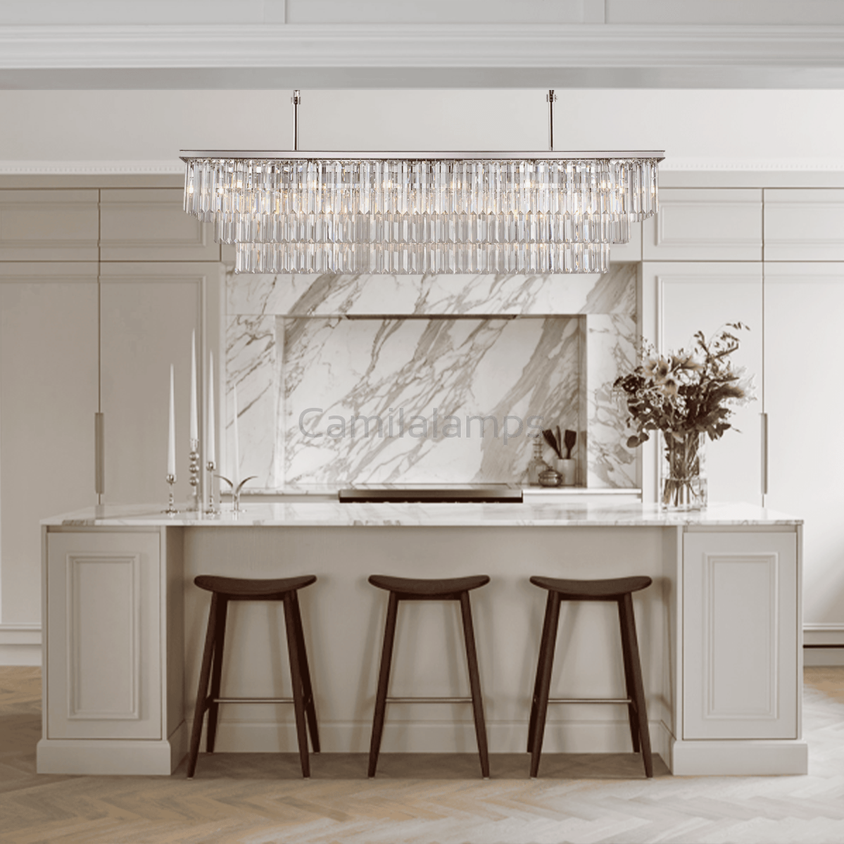 Falria 3 - Tier Crystal Rectangular Chandelier - Camilalamps - CA - LI2024 - C5705