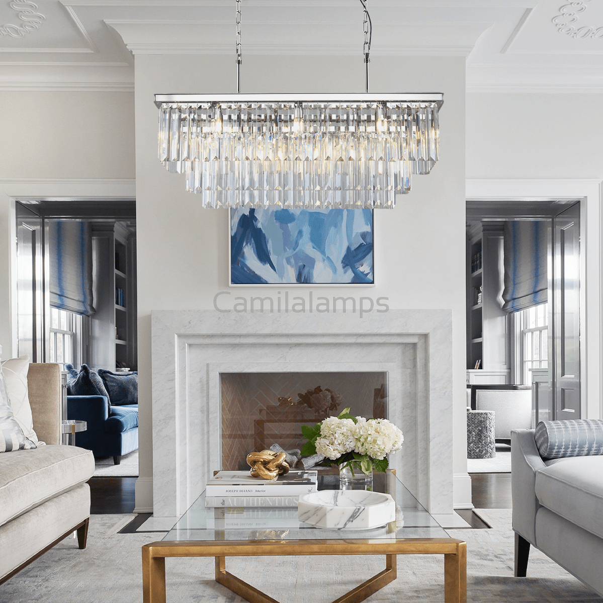 Falria 3 - Tier Crystal Rectangular Chandelier - Camilalamps - CA - LI2024 - C5709