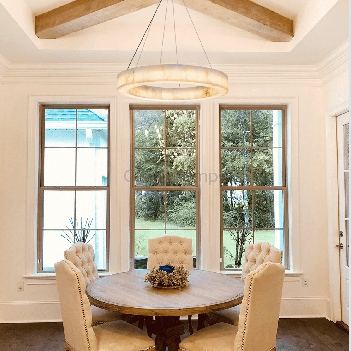 Alabaster Halo Ring Chandelier - Camilalamps - CA - LI2024 - C5556