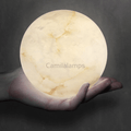Post Modern Alabaster Globe Ceiling Pendant Light, Alabaster Chandelier Over Dining Table - Camilalamps - CA - 0052