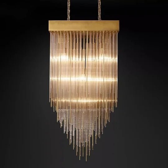 Cascade Glass Rectangular Chandelier 30" - Camilalamps - CASS - 2