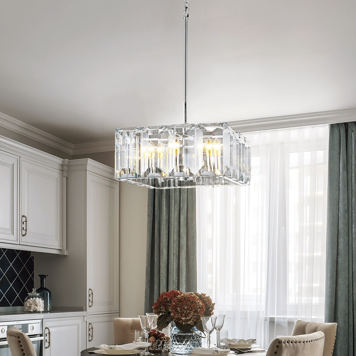 Apricity Crystal Square Chandelier 24" - Camilalamps - CA - LI2024 - C5834