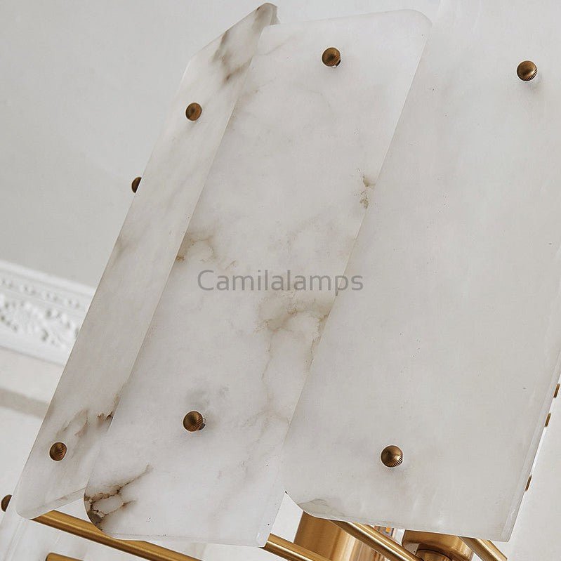 Alabaster Lorry Round Chandelier 20" 31" - Camilalamps - Alaba - 1297 - D20" - 1