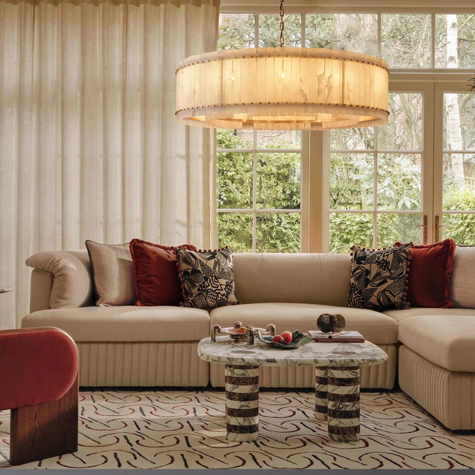 Marcus Alabaster Round Chandelier - Camilalamps - CA - RH - CH - 2552656
