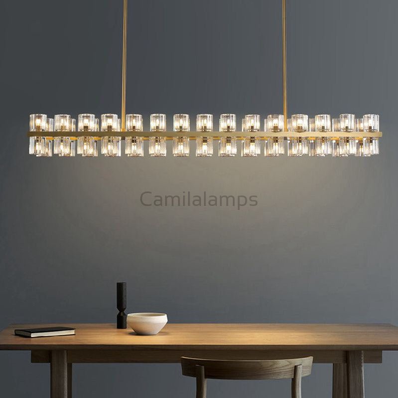 Arcachen Crystal Linear Chandelier 54", 72" - Camilalamps - CAM1117