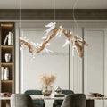Lucky Bird Glass Branch Round Chandelier For Dining Room - Camilalamps - Bela - 2023BC010