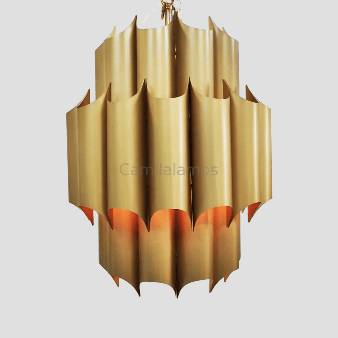 Gabe Brass Fluted Chandelier - Camilalamps - CA - LI2024 - C5828